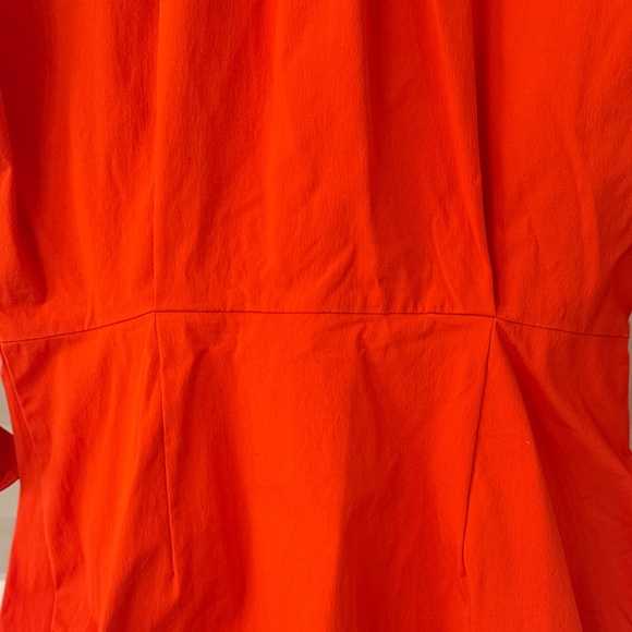 Good American Tangerine Color Button Up Fitted Waist Dress MED - Picture 10 of 10